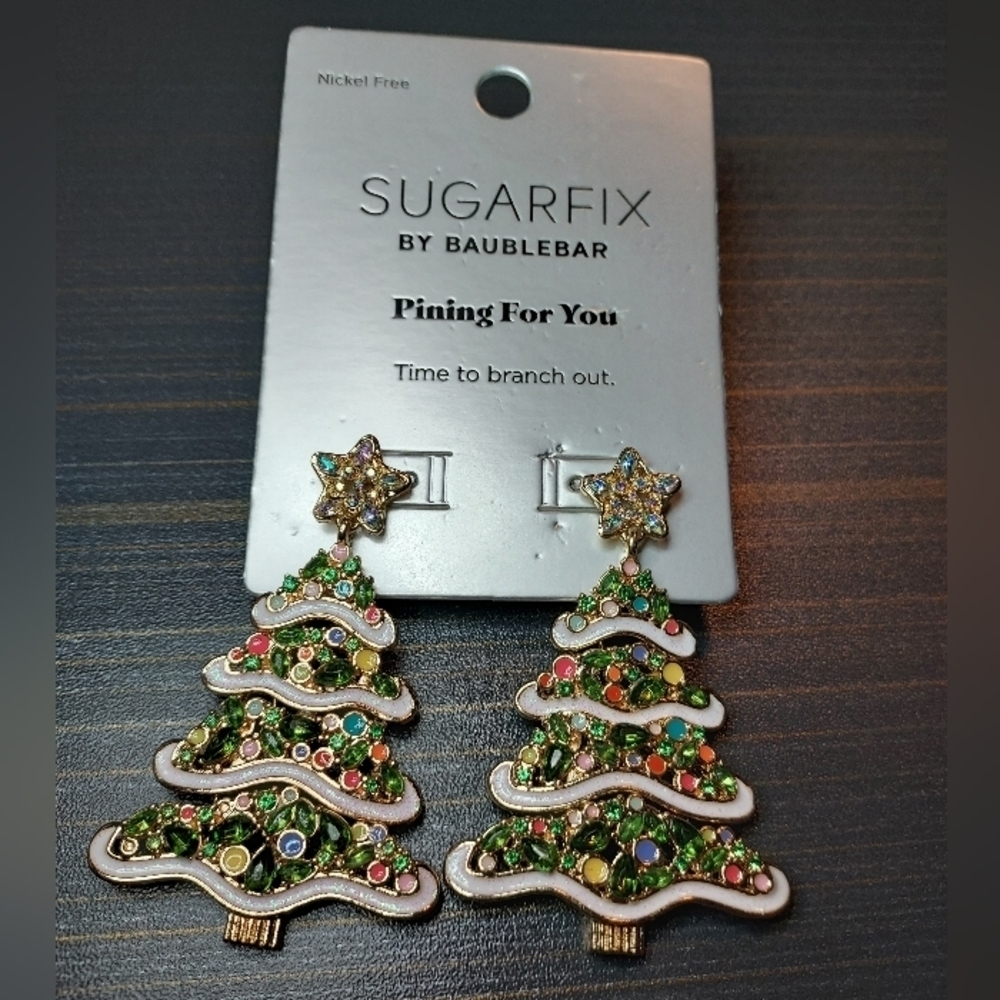 Sugarfix by baublebar pining for you tree sparkle earrings  discontinued - Picture 2 of 4
